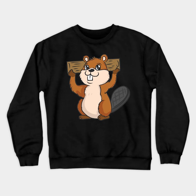 Beaver forest rodents for children animal welfare animal hunters Crewneck Sweatshirt by KK-Royal